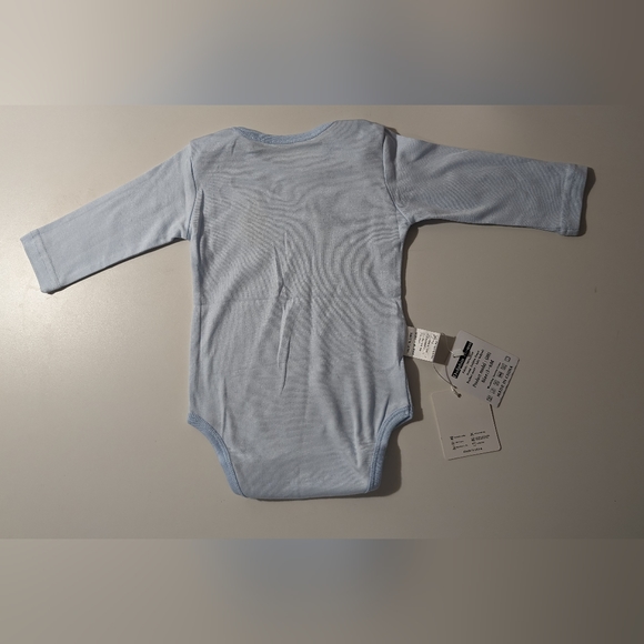 NWT 3-6 Month Blue Onesie with Pink Bunny Long Sleeve - Picture 2 of 8